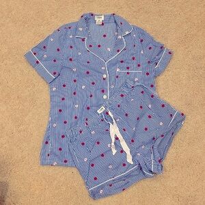 J. Crew striped pajama set with watercolor apple print, XXS